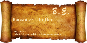 Bosanszki Erika névjegykártya
